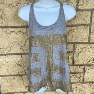 Reebok flow tank top work out Gray & Gold loose